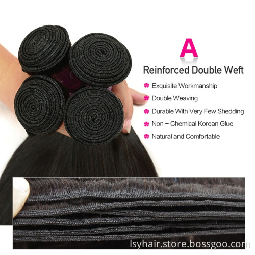 10A Grade Cuticle Aligned Raw Virgin Straight Human Hair Weaves, Unprocessed Straight Hair Bundles Wholesale Vendors